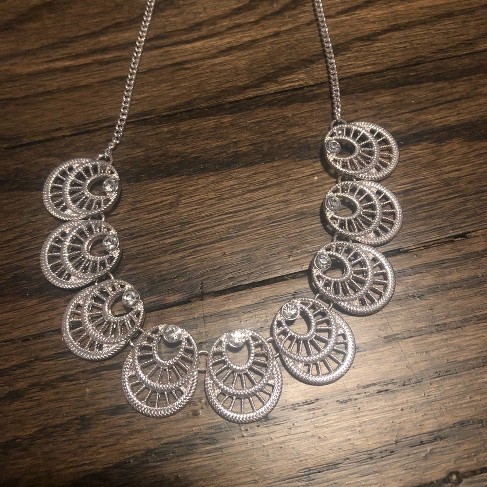 Charming Charlie Silver Statement Necklace!